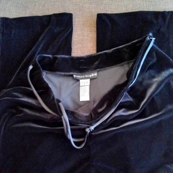 Bianca Nygard Black Stretch Velvet Pant 14 - Picture 3 of 6